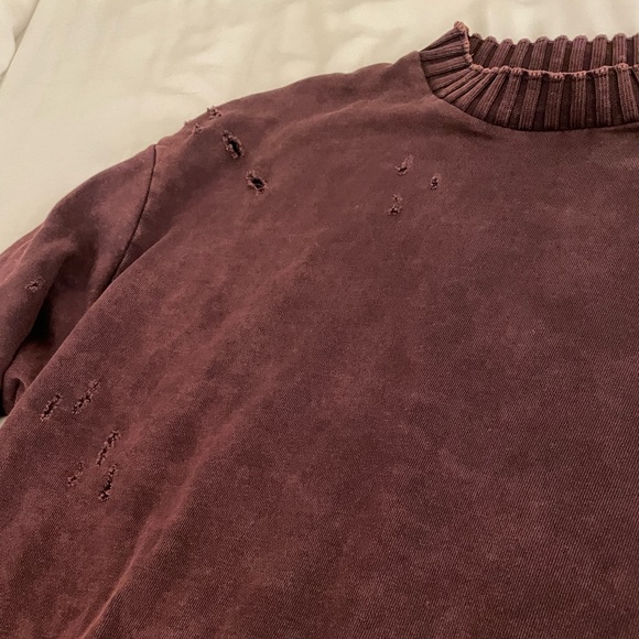 Diesel burgundy sweatshirt with zippers, large - Picture 4 of 4